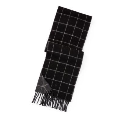 Ralph Lauren Reversible Windowpane Scarf Black/charcoal