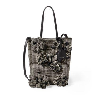 Ralph Lauren Houndstooth Mini Modern Tote Black/antique Cream