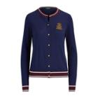 Ralph Lauren Bullion-patch Cotton Cardigan Navy/multi Mp