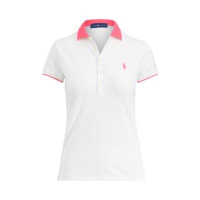 Ralph Lauren Pink Pony Slim Fit Polo Shirt White