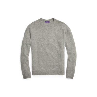 Ralph Lauren Diamond-knit Cashmere Sweater Light Grey Melange