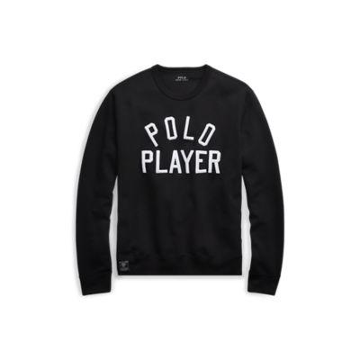 Ralph Lauren Double-knit Graphic Sweatshirt Polo Black