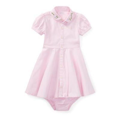 Ralph Lauren Embroidered Dress & Bloomer Deco Pink 9m