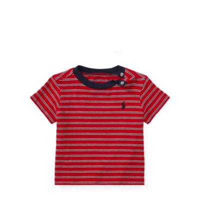 Ralph Lauren Striped Cotton Jersey T-shirt Rl2000 Red Multi 6m