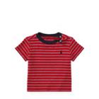 Ralph Lauren Striped Cotton Jersey T-shirt Rl2000 Red Multi 6m