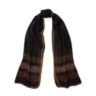 Ralph Lauren Oversize Striped Scarf Black/brown Stripes