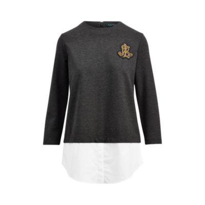 Ralph Lauren Layered Bullion Patch Shirt Dark Gents Heather