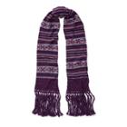 Ralph Lauren Striped Fair Isle Scarf Purple Tonal
