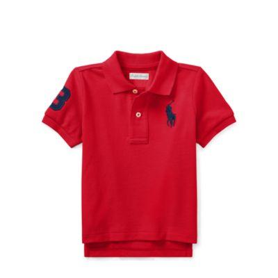 Ralph Lauren Cotton Mesh Polo Shirt Deep Orangey Red 3m