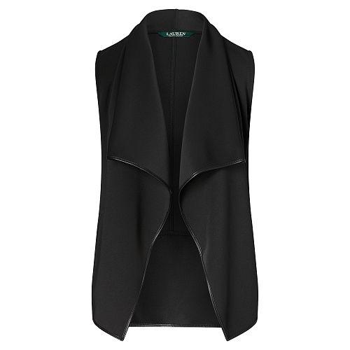 Ralph Lauren Lauren Neoprene Open-front Vest Polo Black