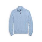 Ralph Lauren Cotton Mesh Half-zip Sweater Jamaica Blue Heather