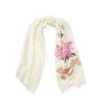 Ralph Lauren Peony Wool-blend Scarf Cream