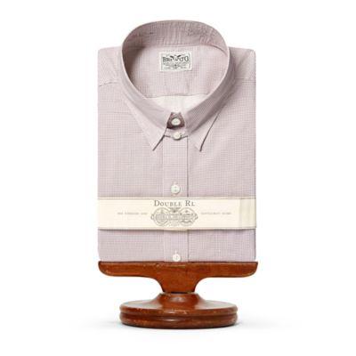 Ralph Lauren Check-print Cotton Dress Shirt Rl 982 Cream Purple