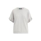 Ralph Lauren Ruffle-sleeve Cotton Top Pearl Grey Heather