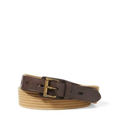 Ralph Lauren Leather-webbed Cotton Belt Natural