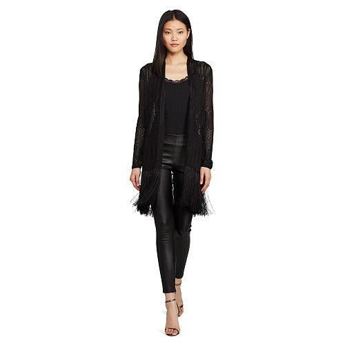 Polo Ralph Lauren Fringed Pointelle-knit Sweater Black