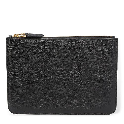 Ralph Lauren Embossed-calfskin Zip Pouch Black