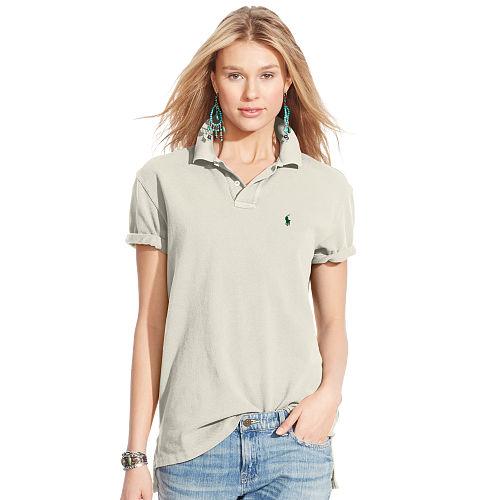 Polo Ralph Lauren Boyfriend Cotton Mesh Polo Morning Beige