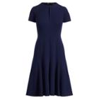 Ralph Lauren Keyhole Fit-and-flare Dress Navy