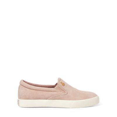 Ralph Lauren Ria Suede Slip-on Sneaker Pearl Pink