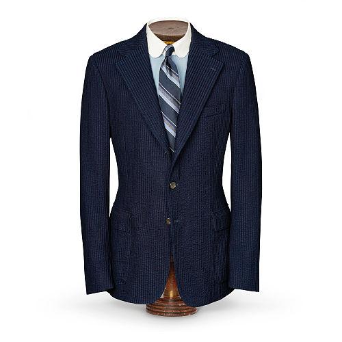 Ralph Lauren Rrl Cotton Seersucker Suit Jacket Indigo