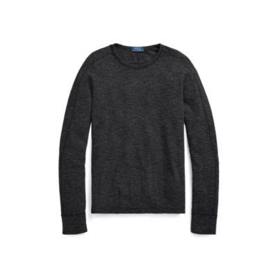 Ralph Lauren Waffle-knit Cotton T-shirt Black Marl Heather 1x Big