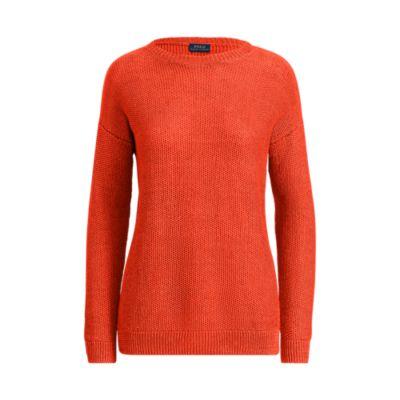 Ralph Lauren Linen Crewneck Sweater Tomato