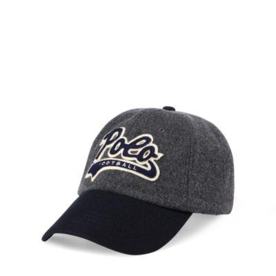 Ralph Lauren Polo Football Wool-blend Cap Charcoal Grey/navy