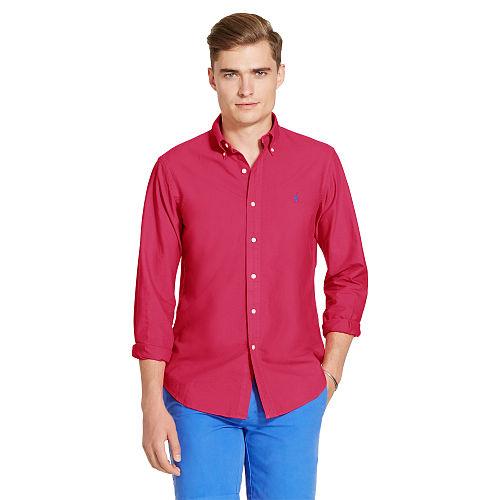 Polo Ralph Lauren Slim Garment-dyed Cotton Shirt Tropic Pink