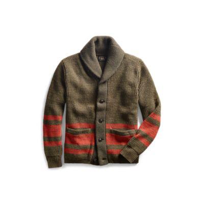 Ralph Lauren Cotton-wool Shawl Cardigan Olive Drab