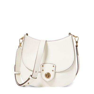 Ralph Lauren Pebbled Leather Crossbody Bag Vanilla