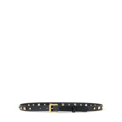 Ralph Lauren Dryden Studded Leather Belt Black