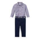 Ralph Lauren Plaid Shirt & Belted Chino Set Blue/red Multi 3m
