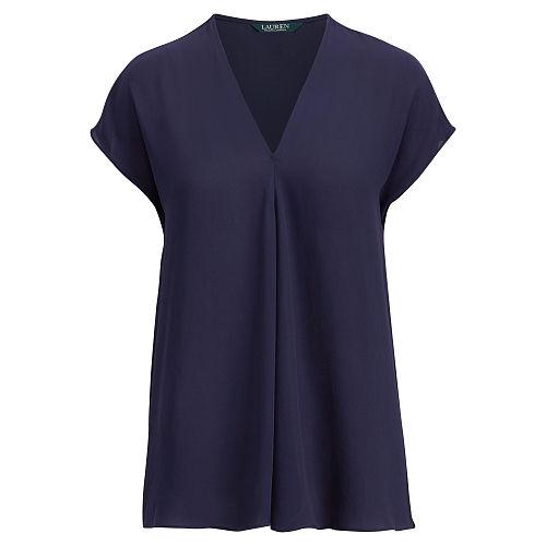 Ralph Lauren Lauren Georgette Cap-sleeve Top