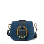 Ralph Lauren Jeweled Suede Lennox Bag Blue