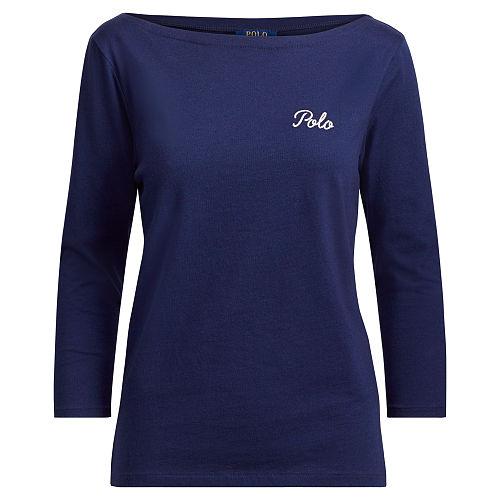 Polo Ralph Lauren Polo Cotton Boatneck Tee Newport Navy