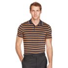 Ralph Lauren Rlx Golf Custom-fit Performance Polo Onyx Heather/orangeflash