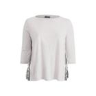 Ralph Lauren Ruffle-trim Striped Sweater Gry Htr/cream