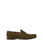 Ralph Lauren Chalmers Suede Penny Loafer Olive