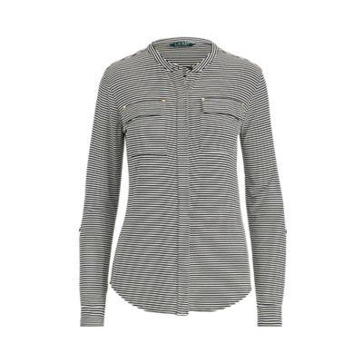Ralph Lauren Buttoned Jersey Top Polo Black/cream