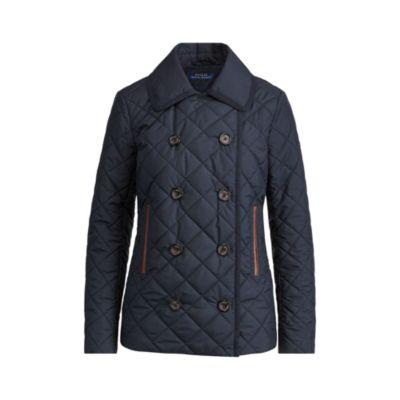Ralph Lauren Leather-trim Peacoat Navy