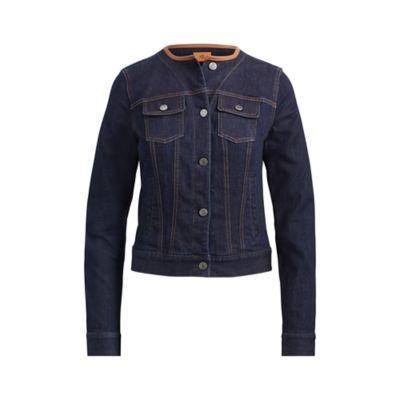 Ralph Lauren Collarless Denim Jacket Dark Rinse Wash