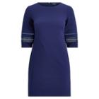 Ralph Lauren Lace-trim Jersey Shift Dress Dutch Blue