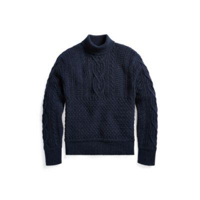 Ralph Lauren Wool-cashmere Mockneck Sweater Royal Navy