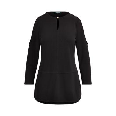 Ralph Lauren Jersey Cold-shoulder Tunic Polo Black