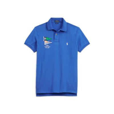 Ralph Lauren Custom Slim Fit Mesh Polo New Iris