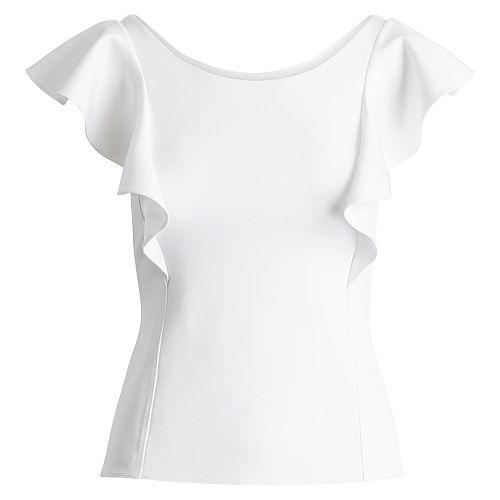 Polo Ralph Lauren Ruffle-sleeve Scoop-back Top White