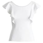 Polo Ralph Lauren Ruffle-sleeve Scoop-back Top White