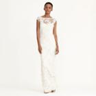 Ralph Lauren Lauren Embroidered V-back Gown Ivory-gold Metallic