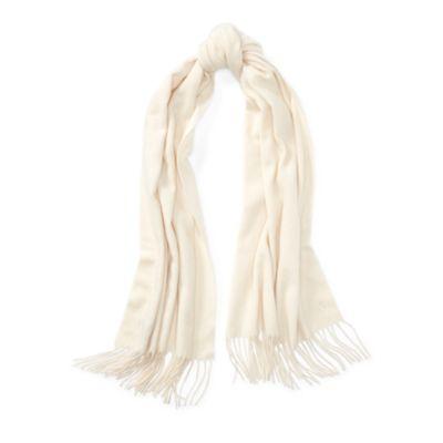 Ralph Lauren Cashmere-wool Muffler Scarf Collection Cream